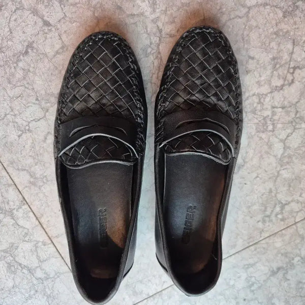 [BUNJANG] GUY Black Woven Loafers / 가이 블랙 위빙 로퍼 가51