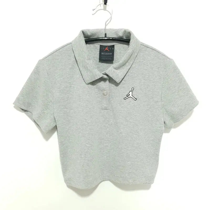 [BUNJANG] Jordan Ribbed Collar T-Shirt Cropped / 조던 반팔 크롭 골지 카라티 S 80_i5104