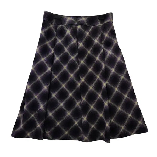 [BUNJANG] Vintage Gradient Shadow Check Purple Skirt / 빈티지 그라데이션 쉐도우 체크 퍼플 스커트 67 MADE IN JAPAN