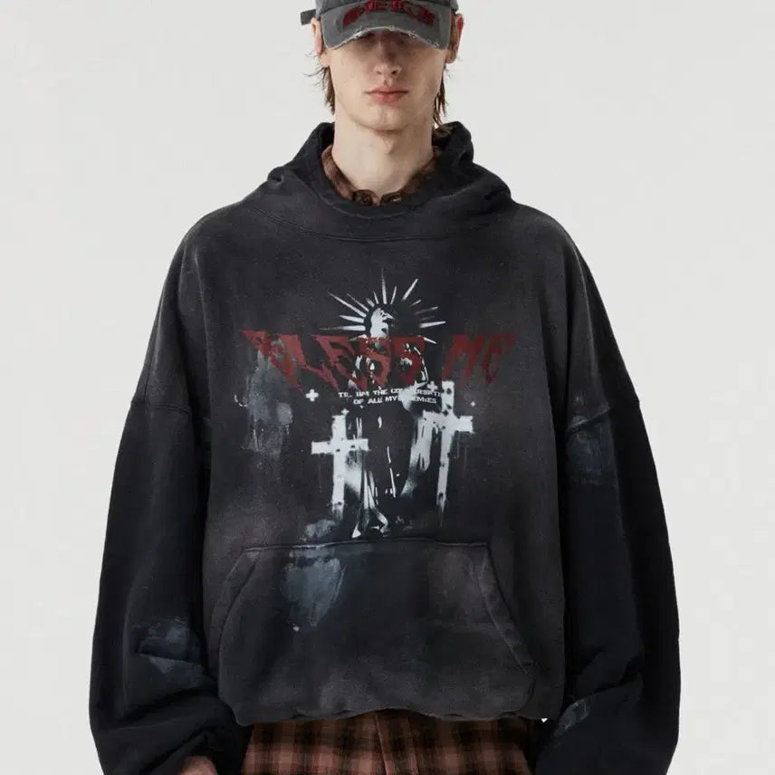 [BUNJANG] DNSR Hand Dye Bless Hoodie L / DNSR 디앤에스알 썰파 핸드 다잉 블레스 후디 후드 L