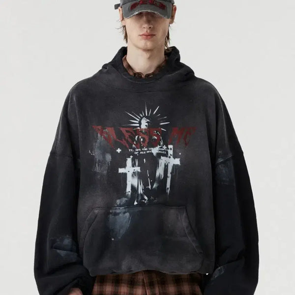[BUNJANG] DNSR Hand Dye Bless Hoodie L / DNSR 디앤에스알 썰파 핸드 다잉 블레스 후디 후드 L