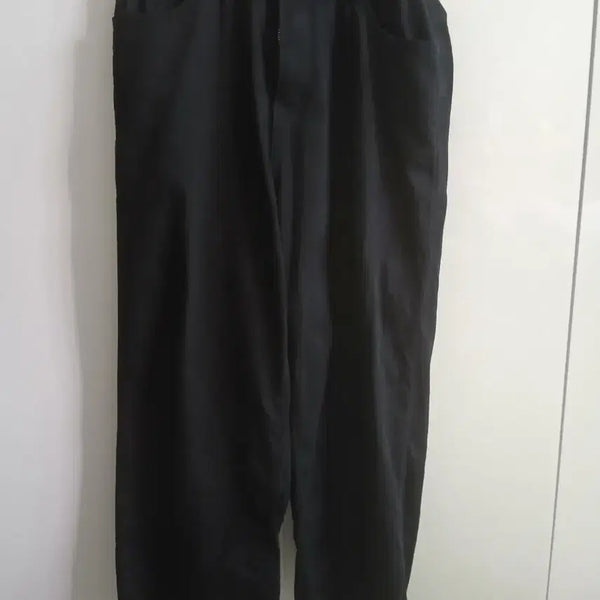 [BUNJANG] Black Cotton 9-Length Pants / 9부바지 블랙 면바지