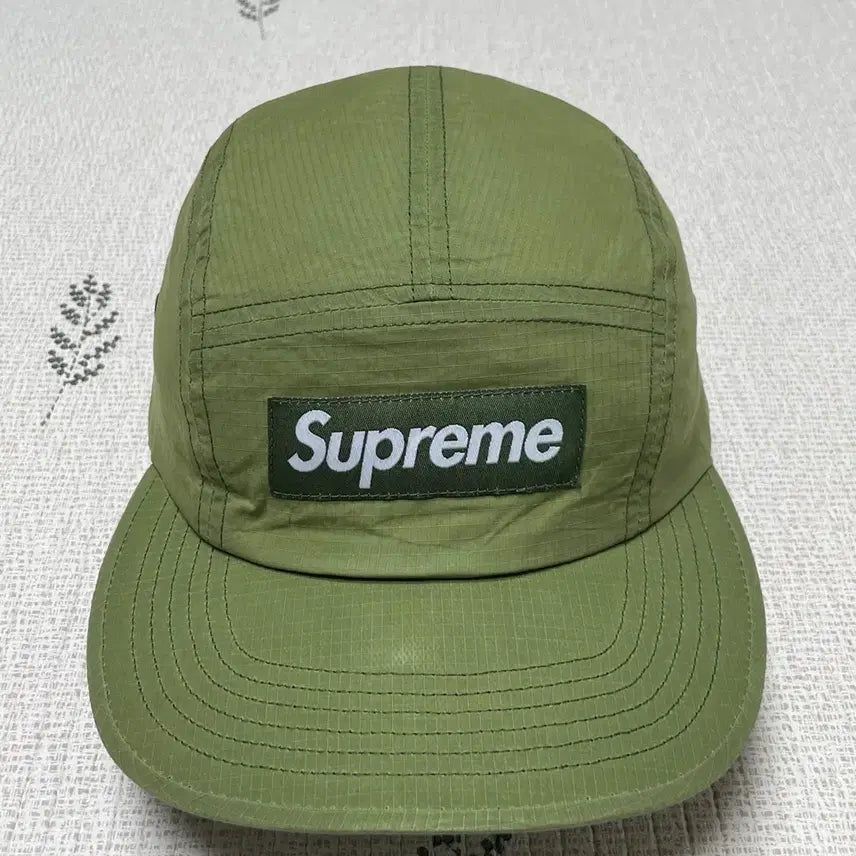 [BUNJANG] Supreme 20FW Dry Wax Cotton Camp Cap Olive / 20FW 슈프림 드라이 왁스 코튼 캠프캡 올리브