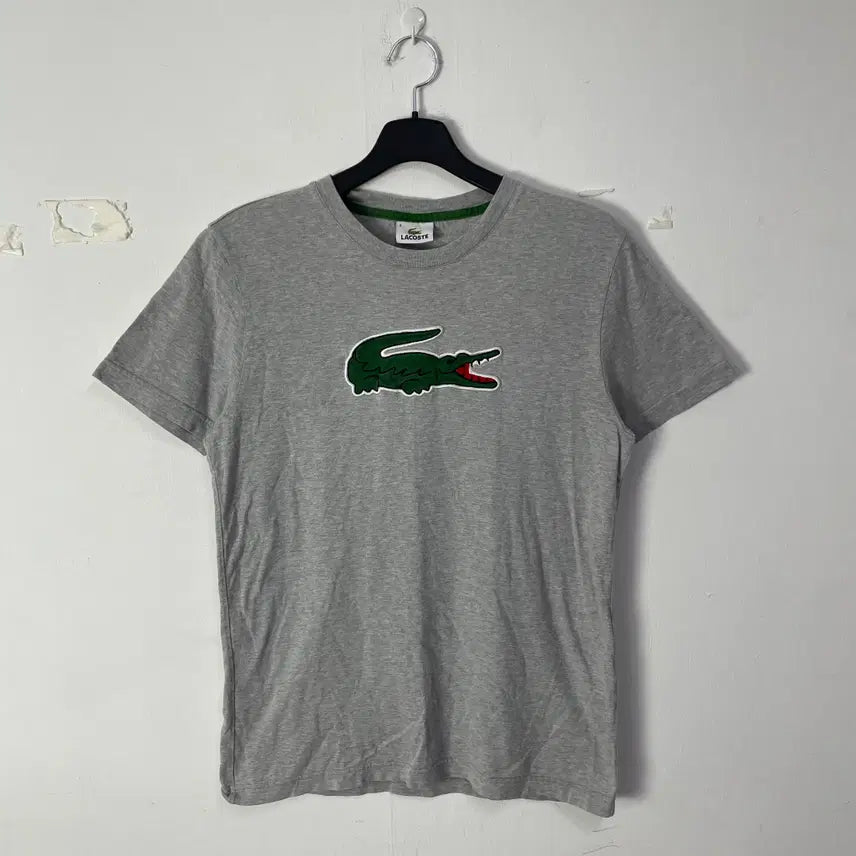 [BUNJANG] Lacoste Big Logo Short Sleeve T-Shirt - Grey / 라코스테 빅로고 반팔 티셔츠 그레이