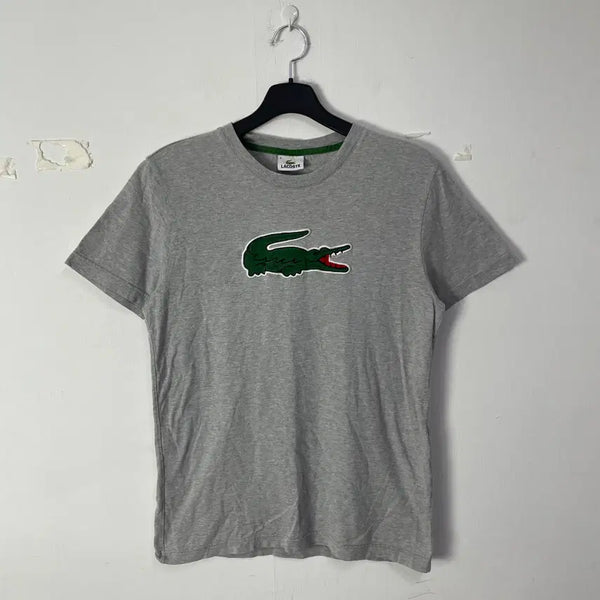 [BUNJANG] Lacoste Big Logo Short Sleeve T-Shirt - Grey / 라코스테 빅로고 반팔 티셔츠 그레이