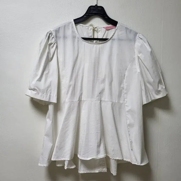 [BUNJANG] Opening Sunshine Puff Sleeve Frill Hem Blouse / 오프닝선샤인 블라우스 55-66