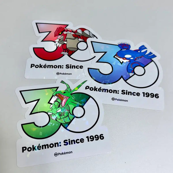[BUNJANG] Pokemon 30th Anniversary Logo Stickers - Groudon, Kyogre, Rayquaza Bundle Set / 포켓몬 30주년 로고 스티커 - 그란돈 가이오가 레쿠쟈