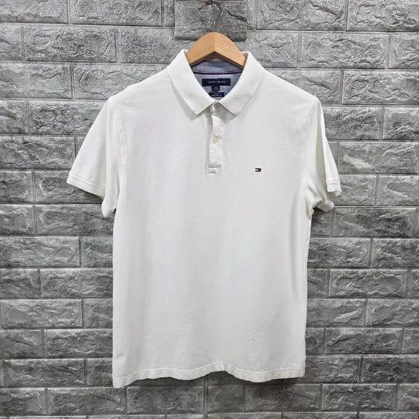 [BUNJANG] Tommy Hilfiger White Polo Shirt Size 105 / 타미힐피거 반팔 카라티 화이트  사이즈 105