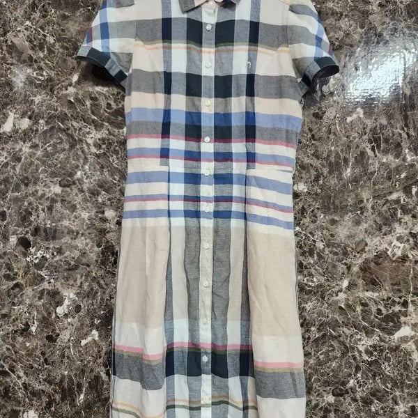 [BUNJANG] Hazzys Linen Check Shirt Dress / 헤지스 린넨  원피스 44~슬림55