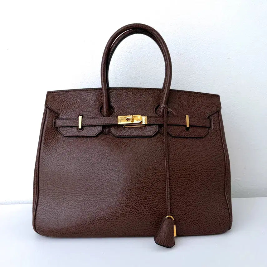 [BUNJANG] Vintage Brown Togo Leather Buckin Tote Bag / 빈티지 브라운 금장 토고 버킨 토트백
