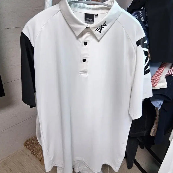 [BUNJANG] PXG Golf Wear Short Sleeve Polo T-Shirt White/Black / PXG 골프웨어 반팔 카라티 흰색/검정