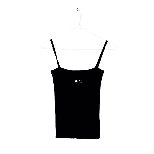 [BUNJANG] 5252 by OIOI Women's Black Slim Fit Spaghetti Strap Tank Top (Size 80) / 오아이오아이 여성 스트릿한 슬림핏 끈나시티 80 블랙 01016