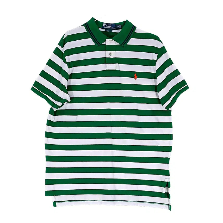 [BUNJANG] Polo Ralph Lauren Men's Charcoal Cotton Short-Sleeve Polo Shirt (Size 100) / 폴로랄프로렌 남성 스포티한 오버핏 반팔카라티 100 차콜 00438