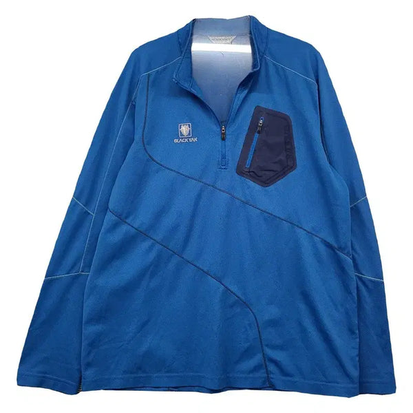 [BUNJANG] Black Yak Blue Functional Half-Zip Long-Sleeve T-Shirt (Size 105) / 블랙야크 블루 등산 기능성 반집업 긴팔티 105