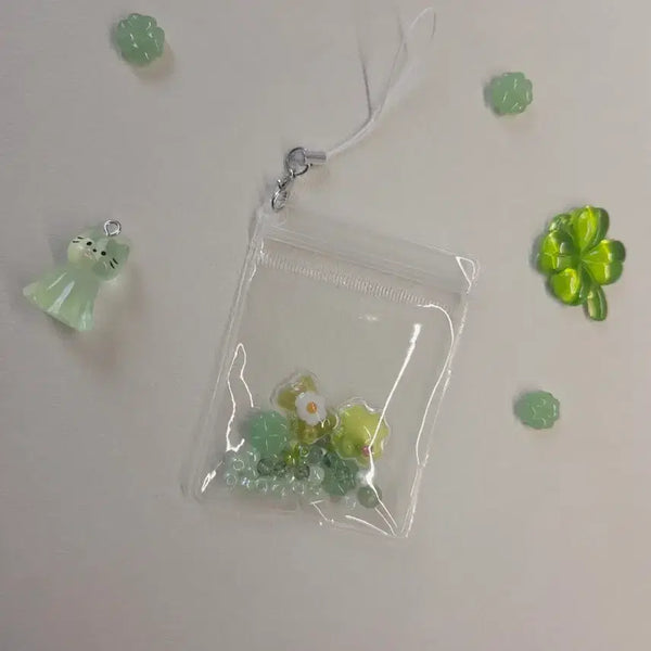 [BUNJANG] Four Leaf Clover Zipper Keyring / 네잎클로버 지퍼팩키링