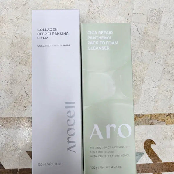 [BUNJANG] Arocell Cleansing Foam Set (2 Types) / (진정 + 딥클렌징 ) 아로셀 클렌징 폼 2종일괄