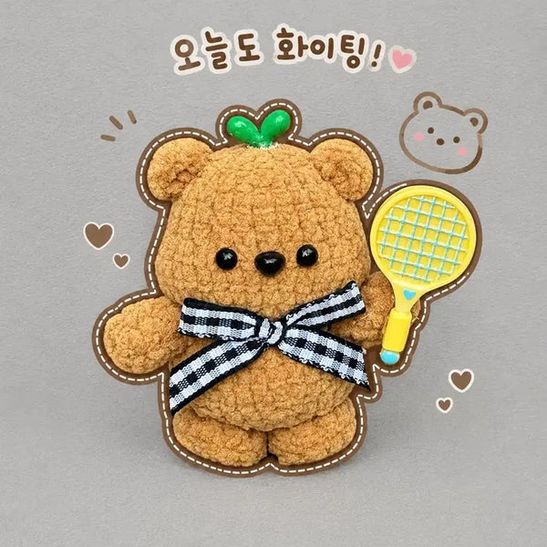[BUNJANG] Bear Tennis Player Keychain / 테니스 치는 곰돌이 키링
