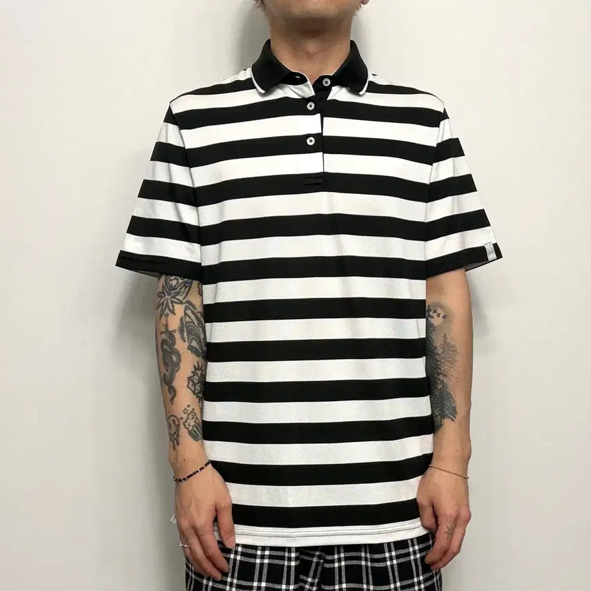 [BUNJANG] RLX Polo Ralph Lauren Striped Short Sleeve Polo Shirt / RLX 폴로 랄프로렌 스트라이프 단가라 반팔 카라티