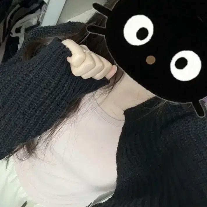 [BUNJANG] Black Bolero Cardigan / 검정 볼레로 가디건