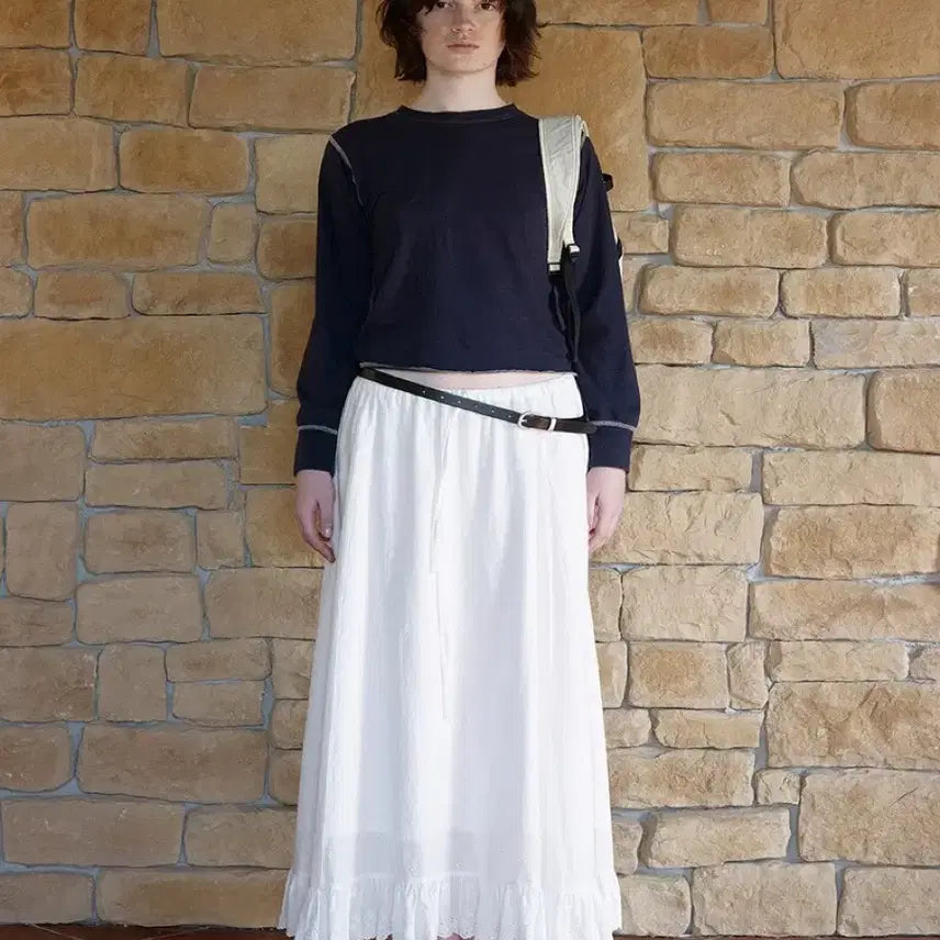 [BUNJANG] Via Plain Lace Long Skirt / 비아플레인 레이스 롱스커트