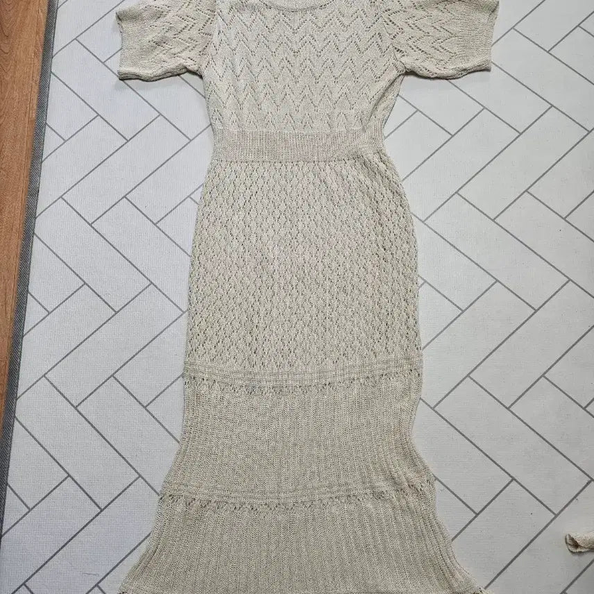 [BUNJANG] Knit Long Dress Beige / 니트 롱 원피스 베이지