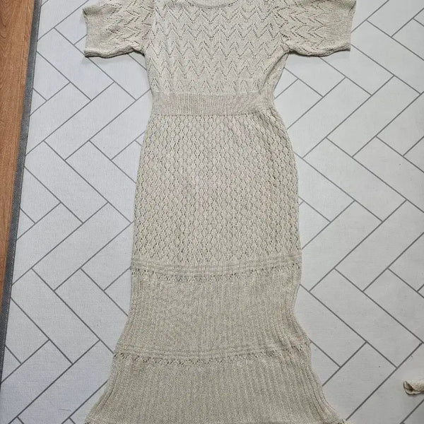 [BUNJANG] Knit Long Dress Beige / 니트 롱 원피스 베이지