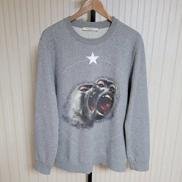 [BUNJANG] Givenchy Two Monkeys Sweatshirt Grey M / 지방시 맨투맨 투몽키 몽키 그레이 7315 653 [M]