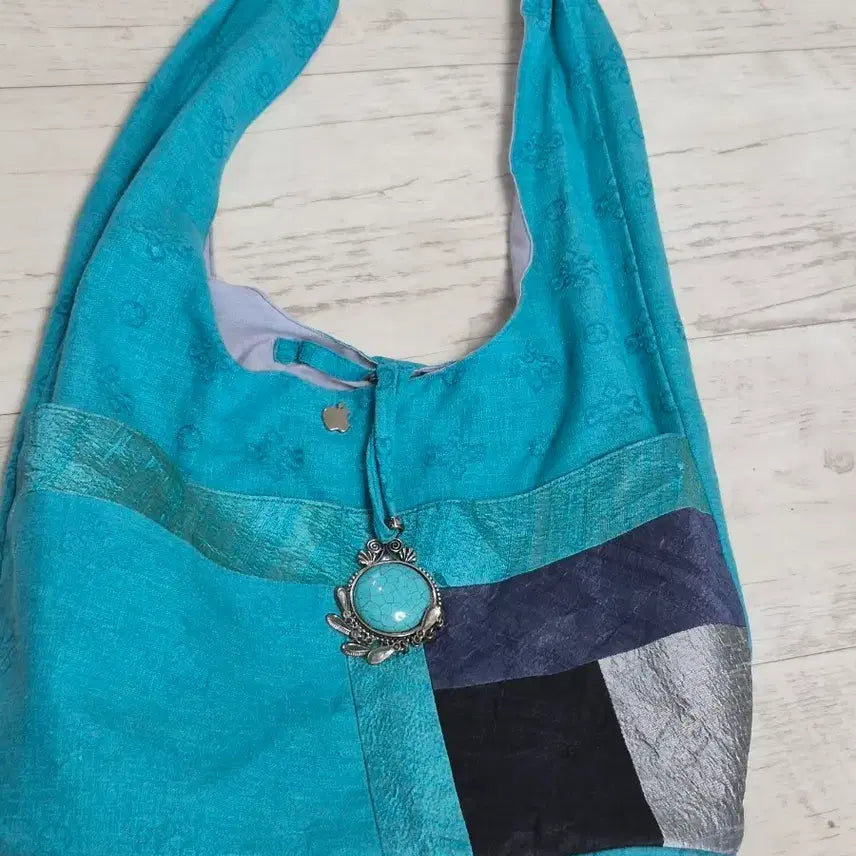 [BUNJANG] Patchwork Shoulder Bag / 숄더백 청록색 패치워크