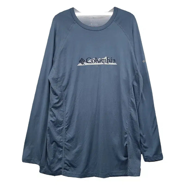[BUNJANG] Columbia Printing Functional Training Long Sleeve T-Shirt XL / 콜롬비아 프린팅 네이비 기능성 트레이닝 긴팔티 XL