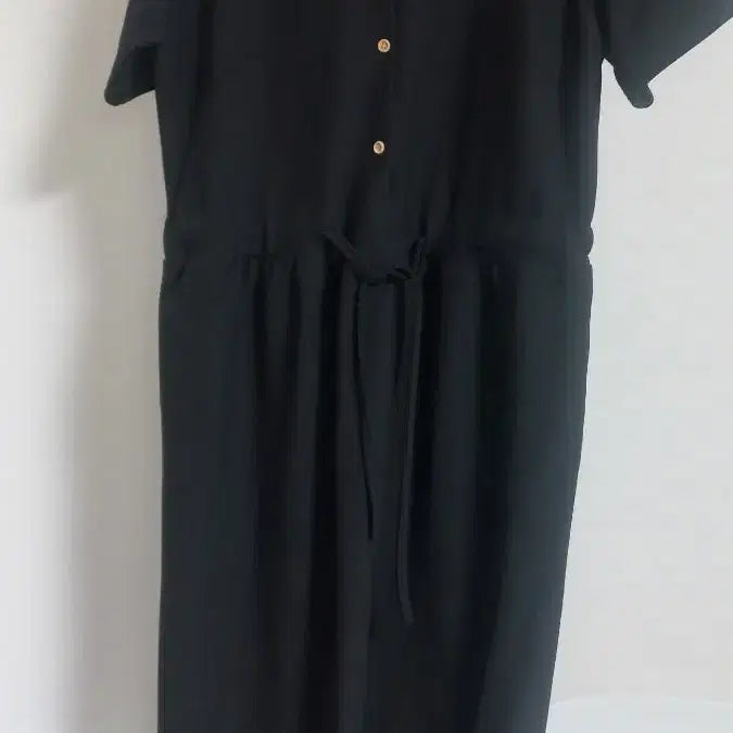 [BUNJANG] Black V-Neck Long Dress (Size 66-77) / 블랙 브이넥 롱원피스  66~77  새상품