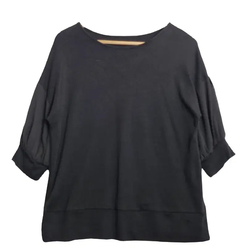 [BUNJANG] ANYWISE Black Balloon Short Sleeve Sweatshirt M Cotton 100% / ANYWISE 블랙 벌룬 반팔 맨투맨 [M] 코튼 100%