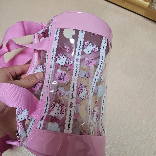 [BUNJANG] Hello Kitty Transparent Pouch Beach Bag Pink / 헬로키티 투명 파우치 수영가방 핑크