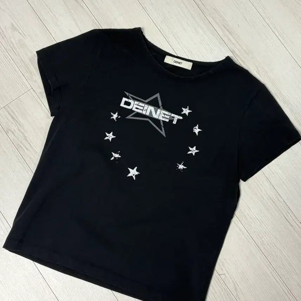 [BUNJANG] Daintt Short Sleeve T-Shirt Black / 다이닛 반팔 블랙