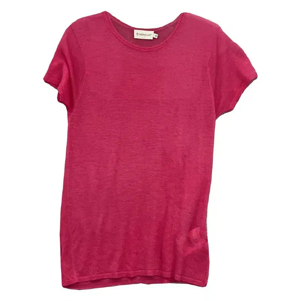 [BUNJANG] Moncler Pink Rayon Short Sleeve T-Shirt M / 몽클레어 핑크 레이온 반팔티 M