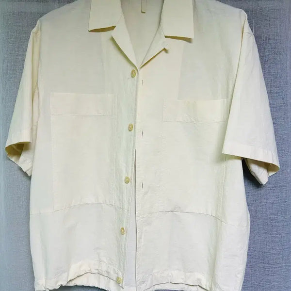 [BUNJANG] Time Homme 22SS Half Sleeve Shirt Ivory / 22ss 타임옴므 하프슬리브 셔츠