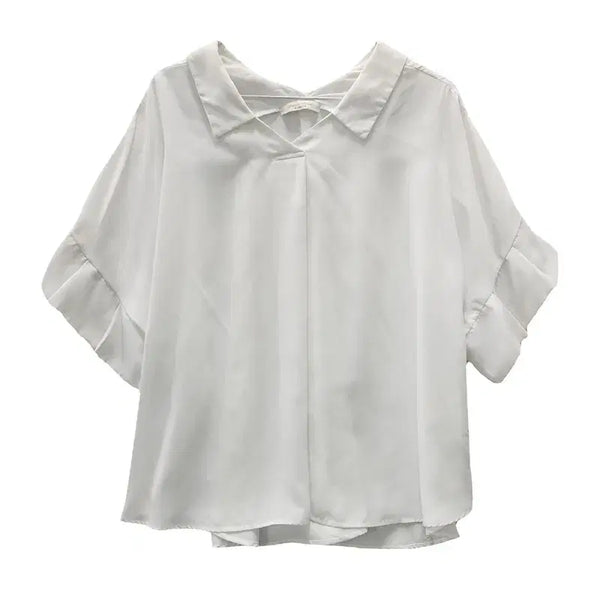 [BUNJANG] Loose Fit Minimal Feminine Frill Blouse / 루즈핏 미니멀 페미닌 프릴 블라우스