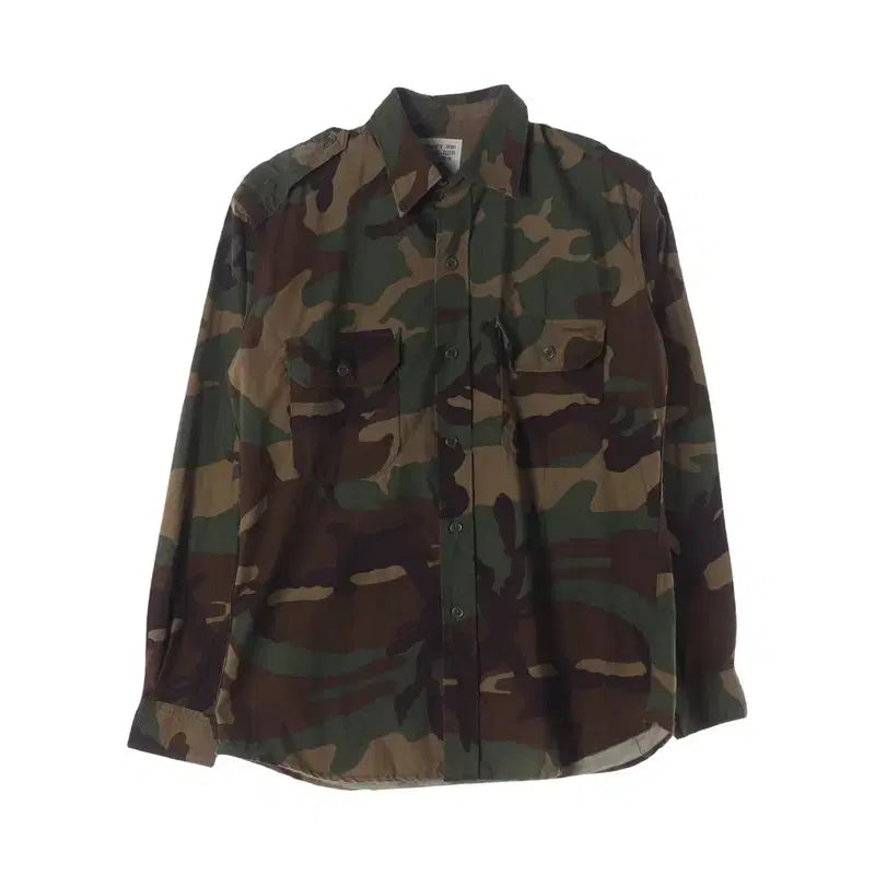 [BUNJANG] HOUSTON Men's Cotton Cargo Pattern Military Shirt (Size L) / 휴스턴 (MEN - L) 코튼 카고 패턴 밀리터리 셔츠