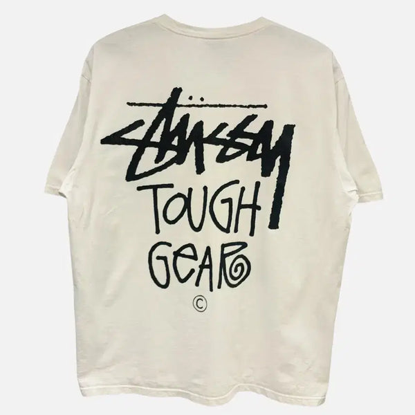 [BUNJANG] Stussy Tough Gear White T-Shirt L / 스투시 터프 기어 화이트 반팔 티셔츠 L