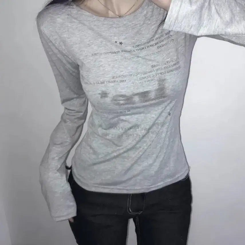 [BUNJANG] Shadow Long Sleeve T-shirt / 에이블리 음영 롱슬리브 티