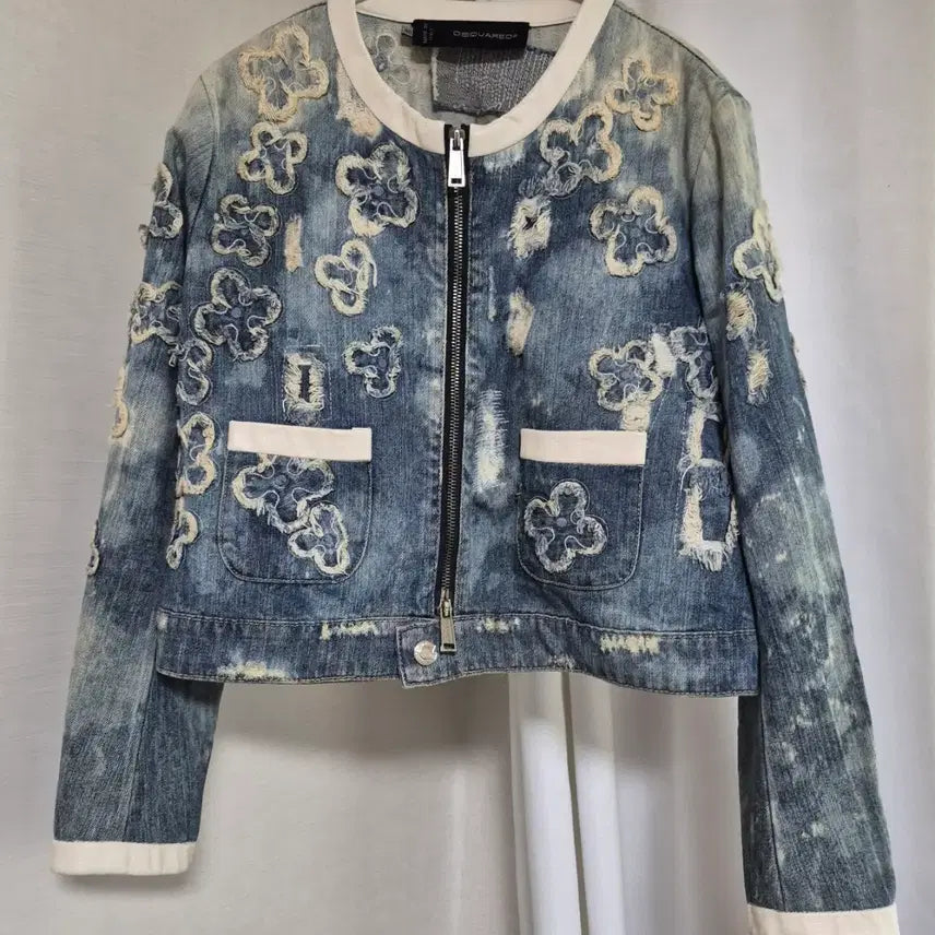 [BUNJANG] DSQUARED2 Damaged Detail Denim Jacket / 디스퀘어드2  데미지 디테일 데님 자켓