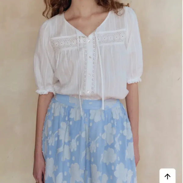 [BUNJANG] Sienne Lace Blouse White / 시엔느 레이스 블라우스