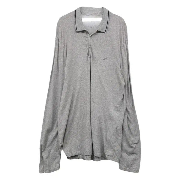 [BUNJANG] Armani Exchange Light Grey Long Sleeve Polo Shirt L / 알마니익스체인지 라이트 그레이 긴팔 카라티 L
