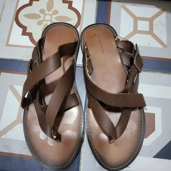 [BUNJANG] Zaramen Leather Sandals Brown / 자라맨 가죽 샌들 브라운