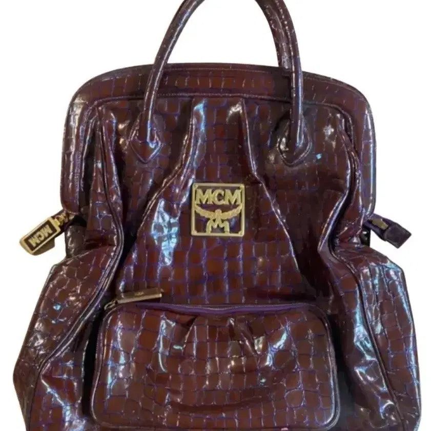 [BUNJANG] MCM Enamel Tote & Clutch Bag / 정품 MCM 애나멜 토드 & 클러치백/2Ways/접어서 클러치백으로