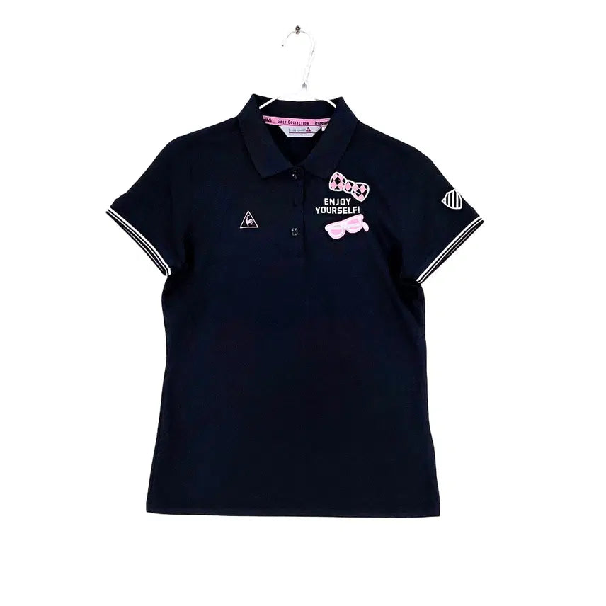 [BUNJANG] Le Coq Sportif Women's Slim Fit Short Sleeve Polo T-Shirt Dark Navy / 르꼬끄 여성 스포티한 슬림핏 반팔카라티 90 다크네이비 01004