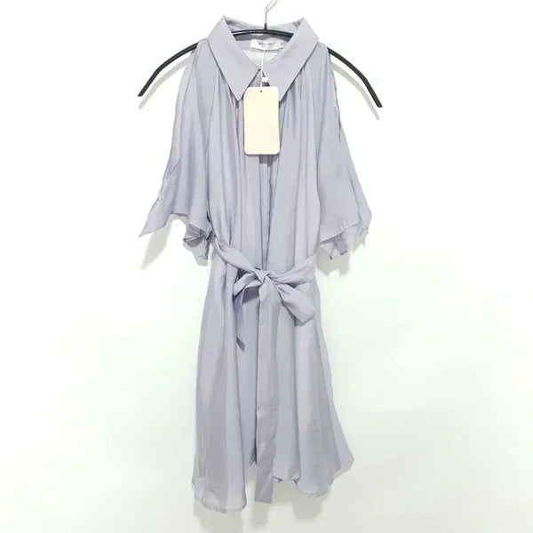 [BUNJANG] MAYOON Halterneck Off-Shoulder Blouse Dress / MAYOON 홀터넥 오프숄더 블라우스 원피스 S_S2444
