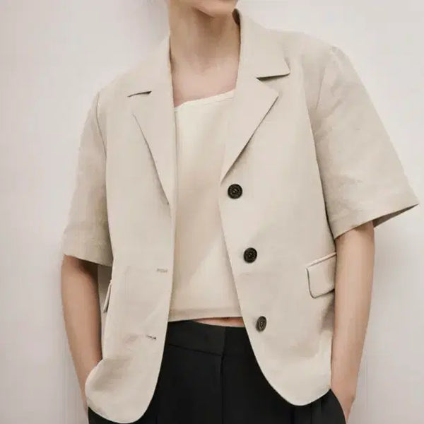 [BUNJANG] The Cashmere Linen Half Sleeve Jacket / 더캐시미어 린넨 하프 슬리브 자켓