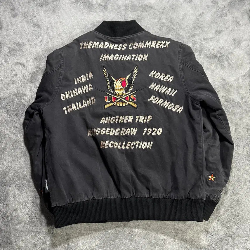 [BUNJANG] MADNESS Eagle Embroidery Blouson Bomber Jacket XL / [XL] MADNESS 독수리 자수 블루종 봄버 자켓
