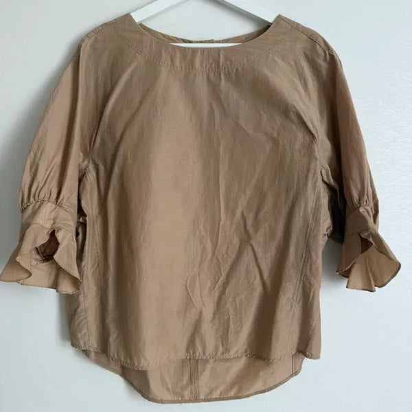 [BUNJANG] System Beige Blouse / 시스템 베이지 블라우스