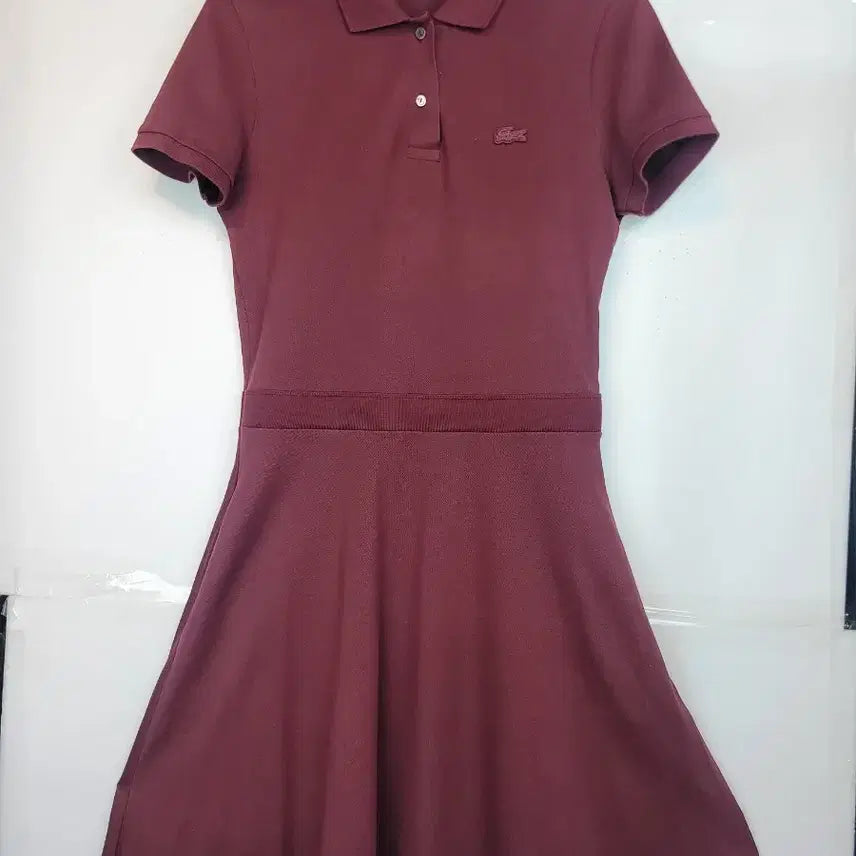 [BUNJANG] Lacoste Women's Collared Dress Wine / 라코스테 여성 카라 원피스 와인색